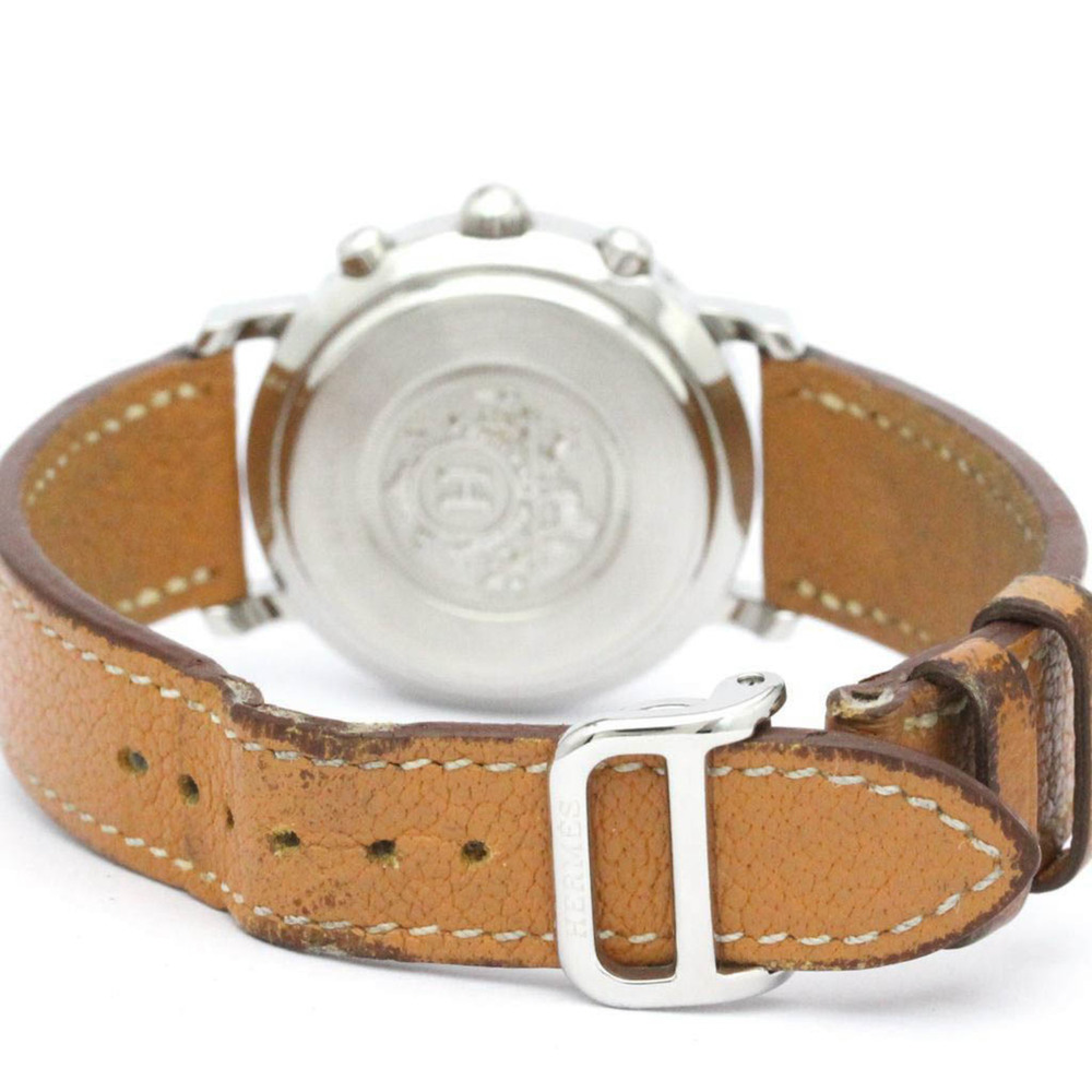 HERMESPolished  Clipper Chronograph Steel Quartz Ladies Watch CL1.310 BF560089 - Picture 5 of 9
